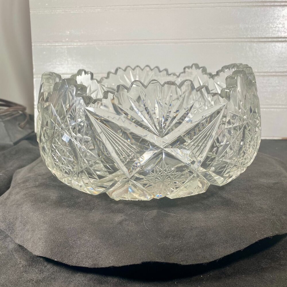 American Brilliant Period Cut Crystal/Glass Bowl, Made in the 1920's, Made in US